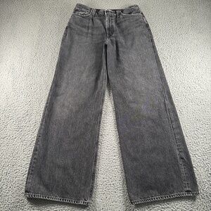 AGOLDE Lex High Rise Wide Leg Jeans Womens 27 Gray Charcoal Wash Baggy